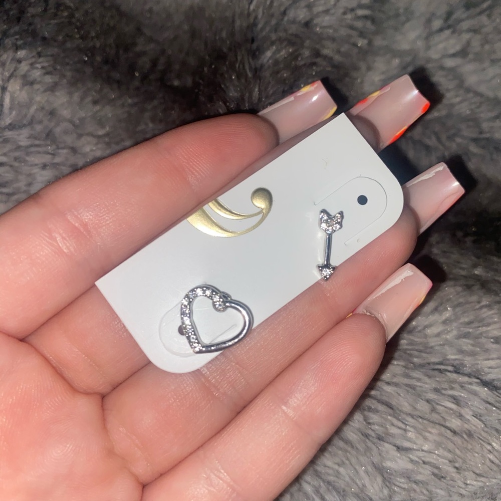 Heart and arrow earrings
